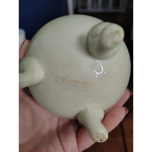 Formalities by Baum Bros Cracked Egg Vase Gold Rim Trinket Dish - Picture 5 of 7